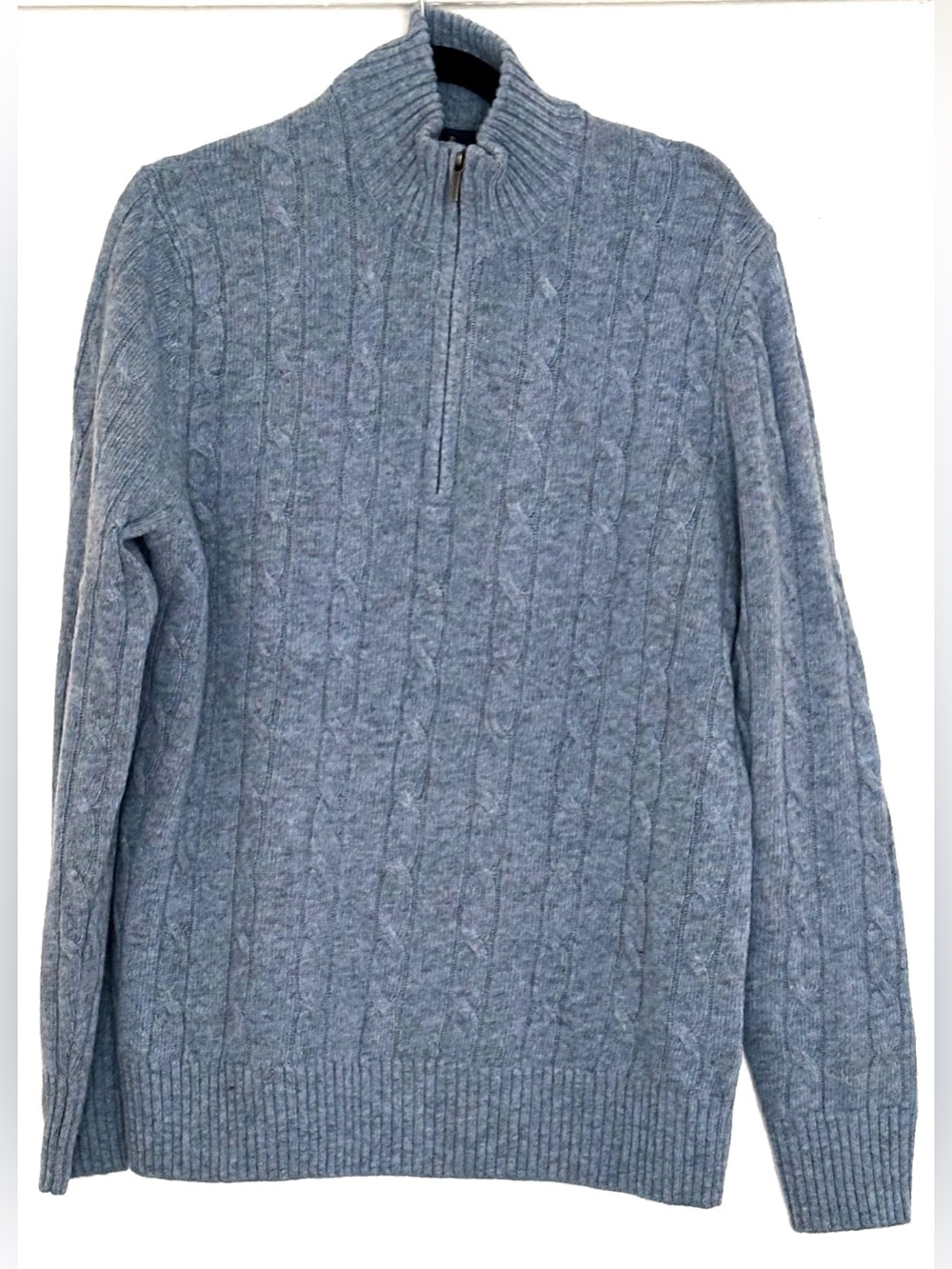 Brooks Brothers Men’s 100% Wool Cable-Knit Quarter-Zip Sweater Size L